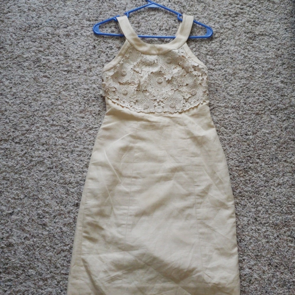 Cream halter dress from anthropologie